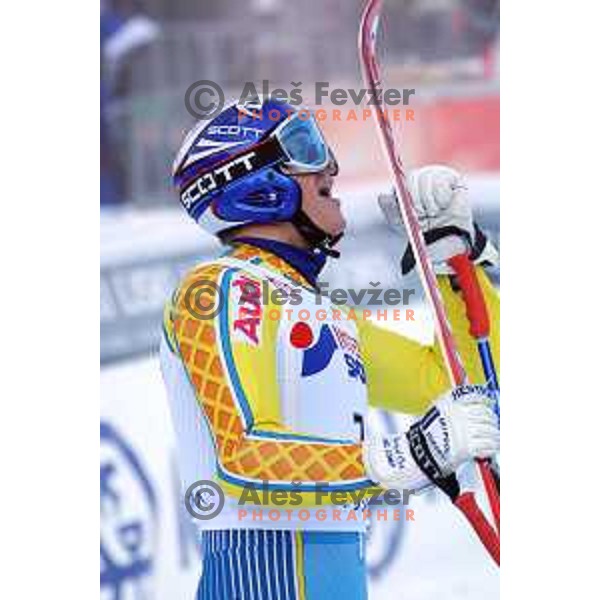 winner of FIS Alpine World Cup Giant Slalom for Vitranc Cup Fredrik NYBERG (SWE) in Kranjska gora, Slovenia on December 20 , 2001