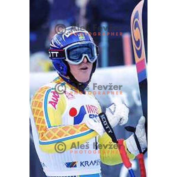 winner of FIS Alpine World Cup Giant Slalom for Vitranc Cup Fredrik NYBERG (SWE) in Kranjska gora, Slovenia on December 20 , 2001