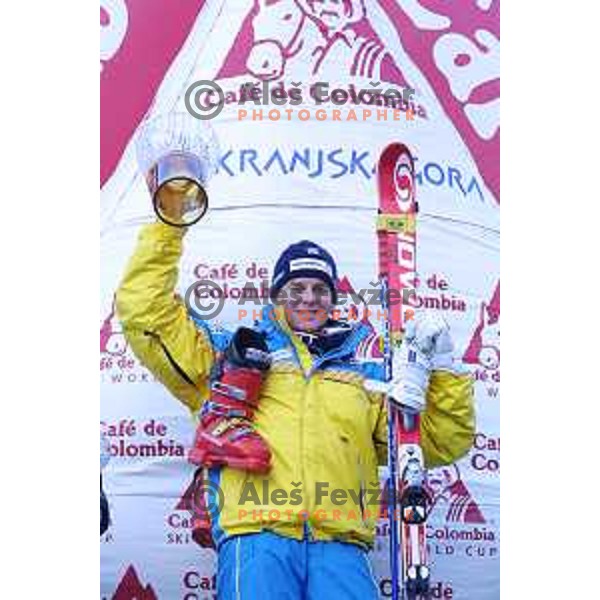 winner of FIS Alpine World Cup Giant Slalom for Vitranc Cup Fredrik NYBERG (SWE) in Kranjska gora, Slovenia on December 20 , 2001