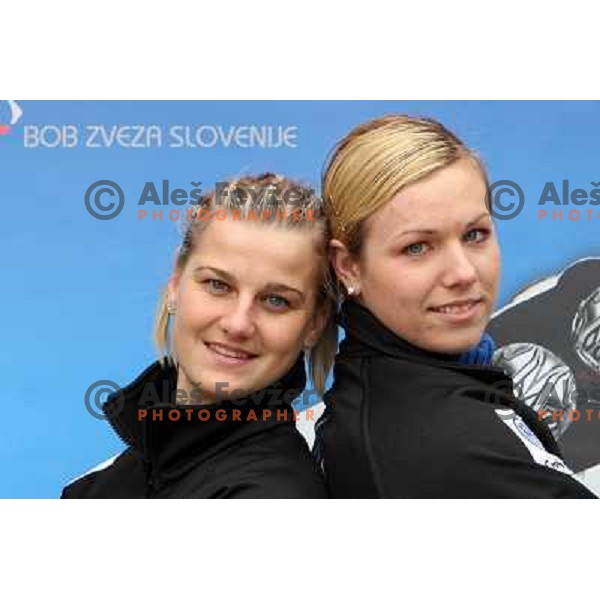 Urbanc (left) and Bratina ,members of Slovenia Bob and Skeleton team at press conference in Hala Tivoli, Ljubljana 11.3.2008. Photo by Ales Fevzer 
