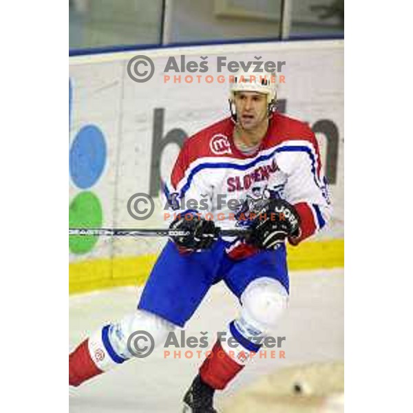 Jan Ciglenecki of Slovenia Ice-Hockey team during friendly match against France in Tivoli Hall before World Championship Divison 1 group B in Ljubljana, Slovenia on April 2001