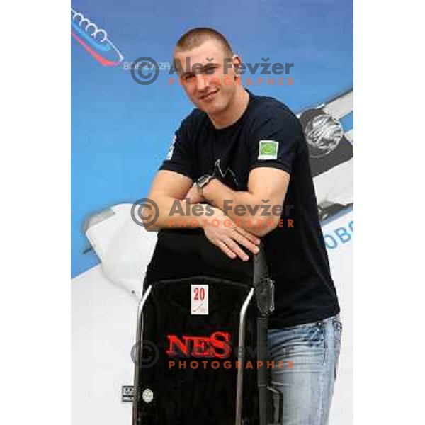 Anze Setina, member of Slovenia Bob and Skeleton team at press conference in Hala Tivoli, Ljubljana 11.3.2008. Photo by Ales Fevzer 