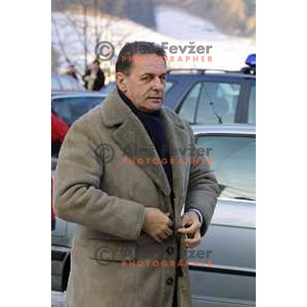 Jacques Rogge at FIS Alpine World Cup Giant Slalom for Vitranc Cup in Kranjska gora, Slovenia on December 21 , 2001