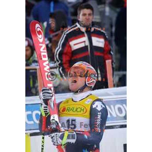 Didier Cuche, third placed at FIS Alpine World Cup Giant Slalom for Vitranc Cup in Kranjska gora, Slovenia on December 21 , 2001