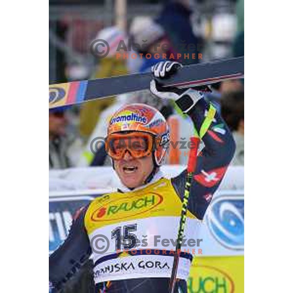 Didier Cuche, third placed at FIS Alpine World Cup Giant Slalom for Vitranc Cup in Kranjska gora, Slovenia on December 21 , 2001