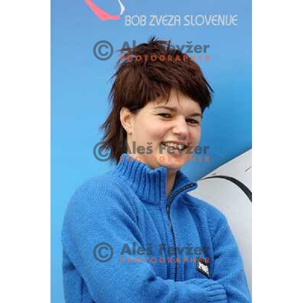 Ziva Cesar,member of Slovenia Skeleton team at press conference in Hala Tivoli, Ljubljana 11.3.2008. Photo by Ales Fevzer 