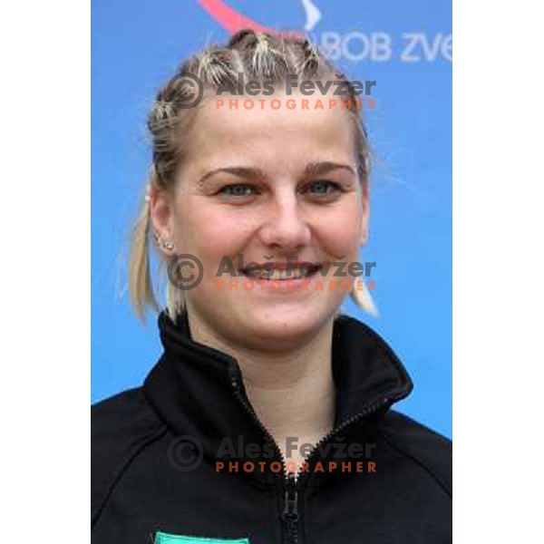 Tatjana Urbanc ,member of Slovenia Bob and Skeleton team at press conference in Hala Tivoli, Ljubljana 11.3.2008. Photo by Ales Fevzer 