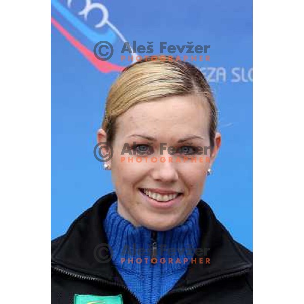 Karolina Bratina,member of Slovenia Bob and Skeleton team at press conference in Hala Tivoli, Ljubljana 11.3.2008. Photo by Ales Fevzer 