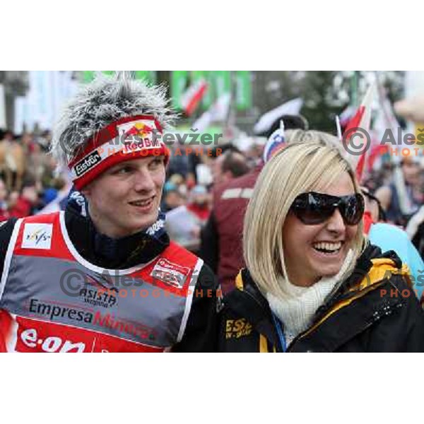 Thomas Morgenstern (AUT) with his girl friend in Planica 14.3.2008 