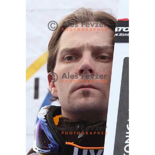Janne Ahonen (FIN) at prize giving ceremony after e.on Ruhrgas FIS World Cup Ski jumping competition on 215 meters Flying Hill in Planica (Slovenia) on 14.3.2008. Photo by Ales Fevzer 