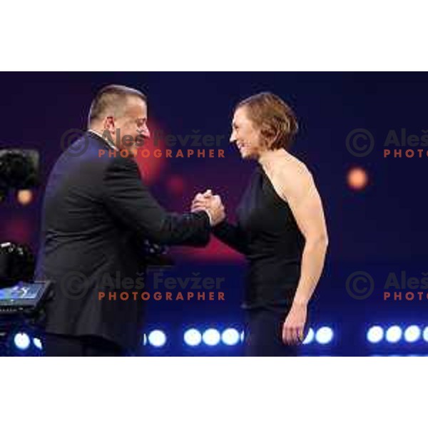 Joc Pececnik and Eva Tercelj at Slovenian Sportsman of the year 2019 in Ljubljana on December 17, 2019