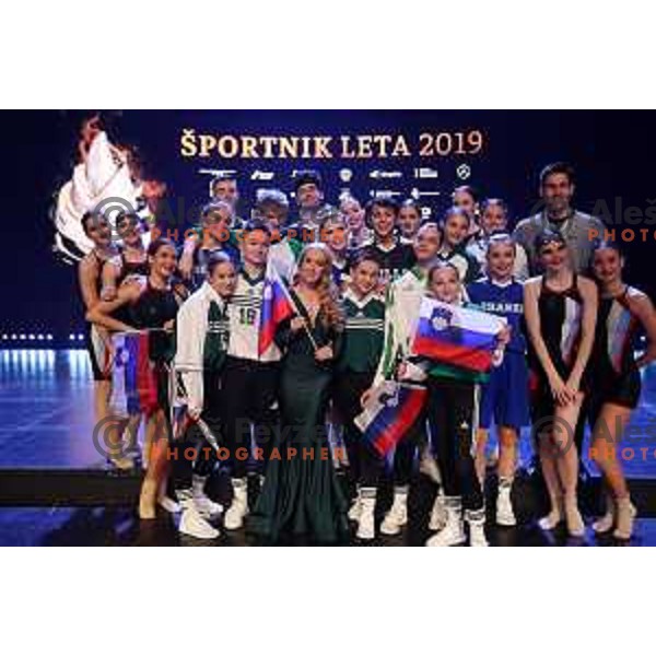 Nika Kljun and young dancers at Slovenian Sportsman of the year 2019 in Ljubljana on December 17, 2019