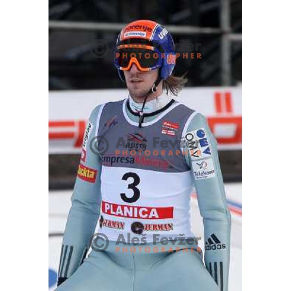 Primoz Pikl (SLO) at e.on Ruhrgas FIS World Cup Ski jumping competition on 215 meters Flying Hill in Planica (Slovenia) on 14.3.2008. Photo by Ales Fevzer 