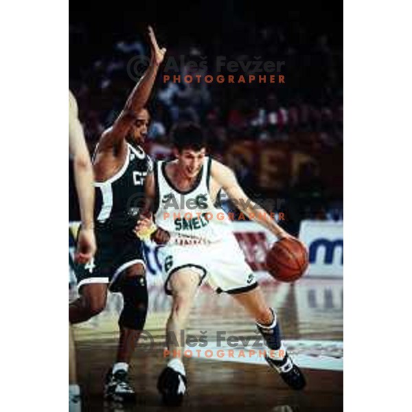 Jaka Daneu of Smelt Olimpija in third place match between Smelt Olimpija and Asvel at Euroleague Final Four in Rome, Italy on April 24, 1997