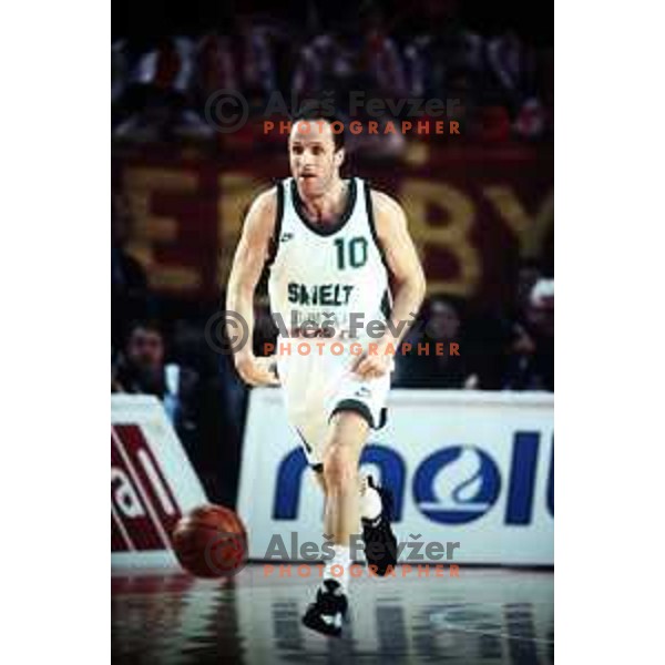 Dusan Hauptman of Smelt Olimpija in third place match between Smelt Olimpija and Asvel at Euroleague Final Four in Rome, Italy on April 24, 1997