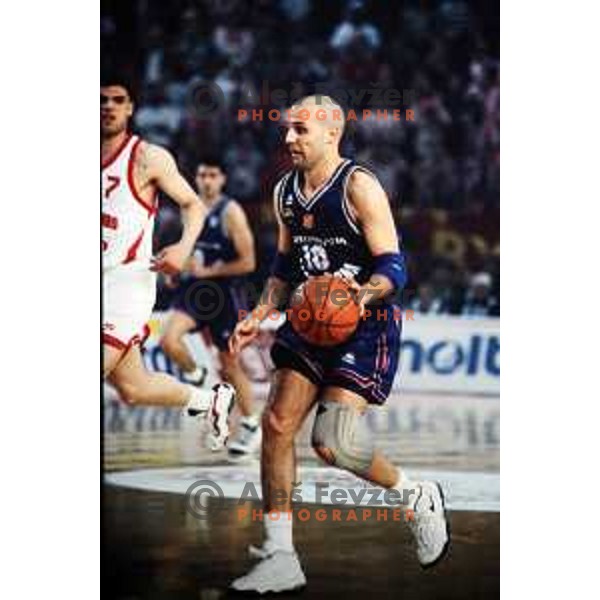 Aleksandar Djordjevic of Barcelona in action during Euroleague Final basketball match between Olympiacos and Barcelona at Euroleague Final Four in Rome, Italy on April 24, 1997