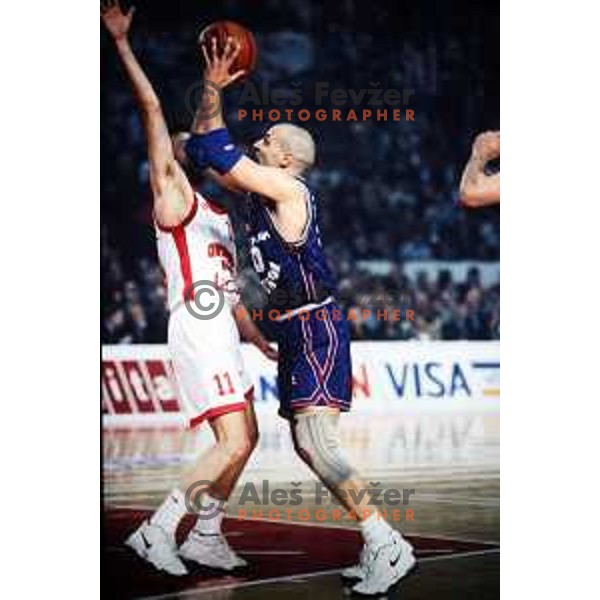 Aleksandar Djordjevic of Barcelona in action during Euroleague Final basketball match between Olympiacos and Barcelona at Euroleague Final Four in Rome, Italy on April 24, 1997