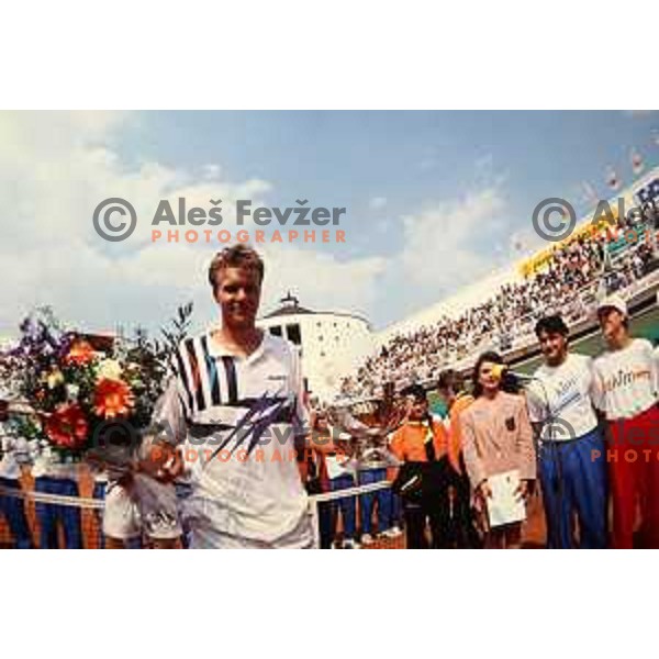 Magnus Larsson (SWE), winner of Slovenia Open, ATP Challenger in Domzale on May 1990 and 1992