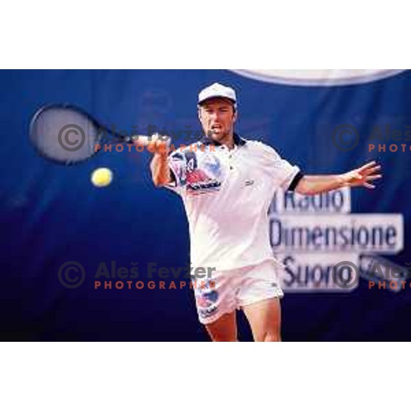 Iztok Bozic, winner of silver medals at men\'s doubles tennis at Meditaranean Games in Bari , Italy on June 1997