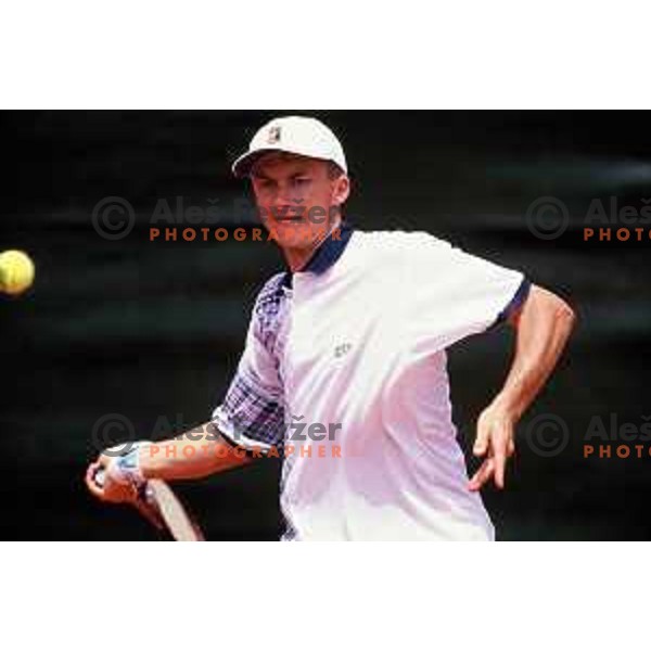 Borut Urh, winner of silver medals at men\'s doubles tennis at Meditaranean Games in Bari , Italy on June 1997