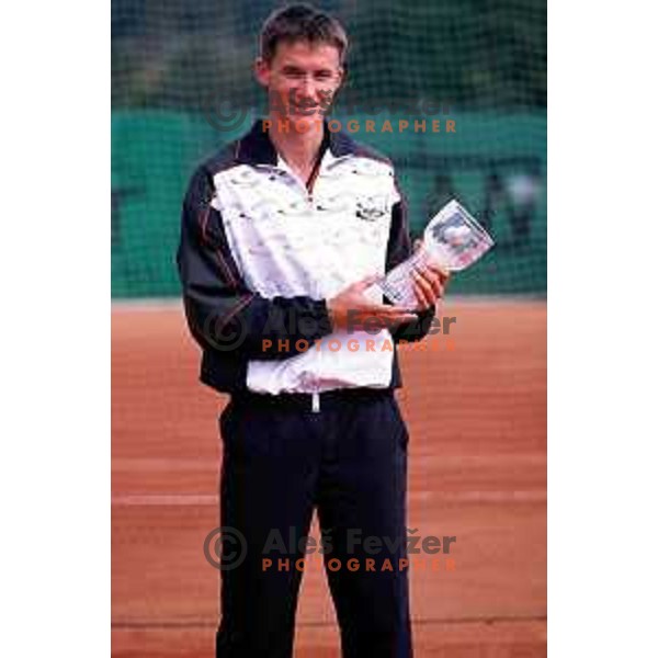 Borut Urh, winner of silver medals at men\'s doubles tennis at Meditaranean Games in Bari , Italy on June 1997