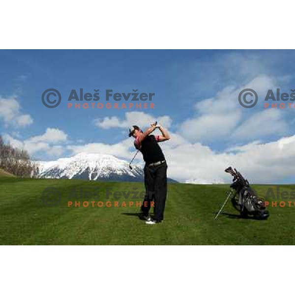 Second shot on par 4, 9th hole during opening day of play in season 2008 at Lakes Golf Course at Bled (Slovenia) on 14.3.2008. Photo by Ales Fevzer 