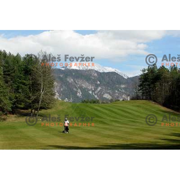 Walking on the 9th fairway during opening day of play in season 2008 at Lakes Golf Course at Bled (Slovenia) on 14.3.2008. Photo by Ales Fevzer 