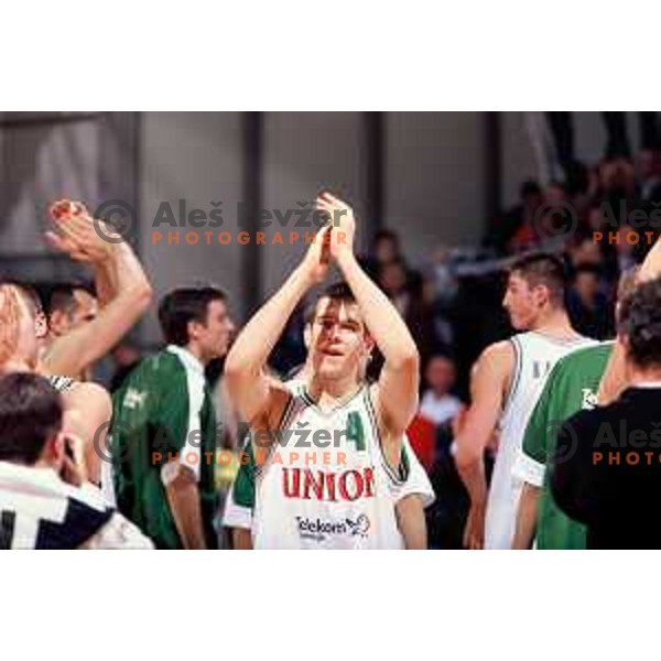 Sani Becirovic of Union Olimpija during 1999-2000 Euroleague season in Tivoli Hall, Ljubljana, Slovenia