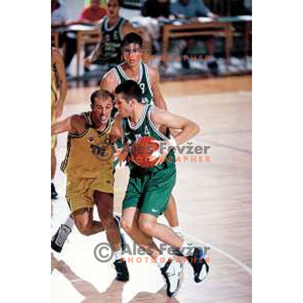 Sani Becirovic of Union Olimpija during 1999-2000 Euroleague season in Tivoli Hall, Ljubljana, Slovenia