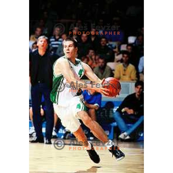 Sani Becirovic of Union Olimpija during 1999-2000 Euroleague season in Tivoli Hall, Ljubljana, Slovenia