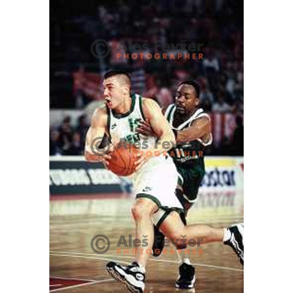 Marko Milic of Smelt Olimpija in third place match between Smelt Olimpija and Asvel at Euroleague Final Four in Rome, Italy on April 24, 1997