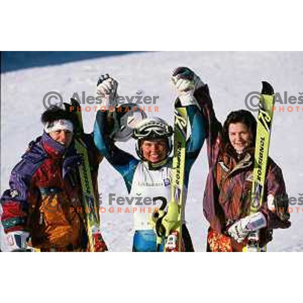 Alenka Dovzan of Slovenia, winner of bronze Olympic medal in Alpine skiing ladies combined at 1994 Olympic games in Lillehammer, Norway