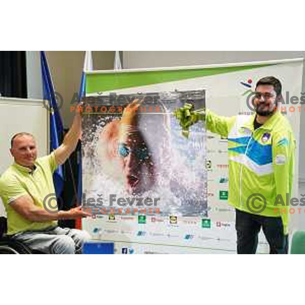 Para swimmer Darko Djuric received farewell gift at press conference in Ljubljana, Slovenia on June 3, 2020 where he announced end of his ParaOlympic sports carrer
