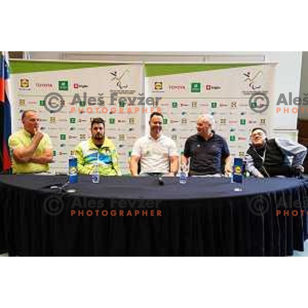 Para swimmer Darko Djuric and Para kayaker Dejan Fabcic received farewell gifts at press conference in Ljubljana, Slovneia on June 3, 2020 where they both announced end of their ParaOlympic sports carrers