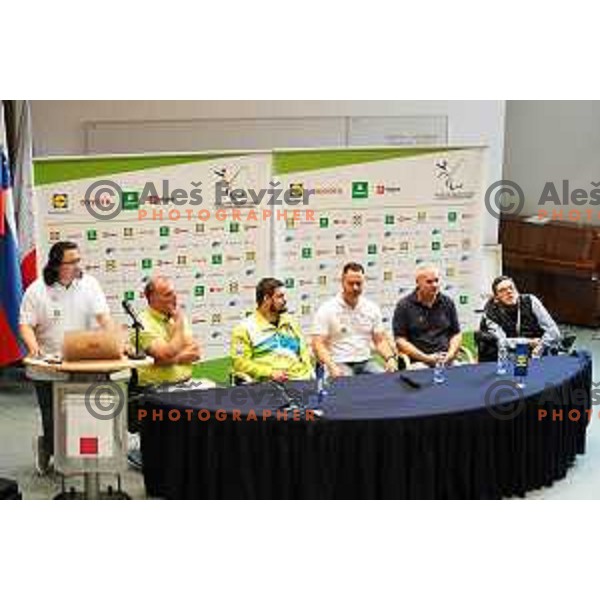Para swimmer Darko Djuric and Para kayaker Dejan Fabcic received farewell gifts at press conference in Ljubljana, Slovenia on June 3, 2020 where they both announced end of their ParaOlympic sports carrers