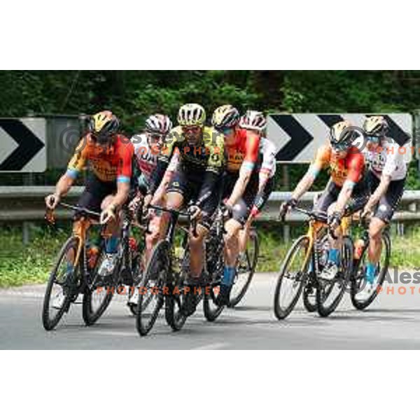 Jan Polanc Jan Tratnik ,Tadej Pogacar, Luka Pibernik, Luka Mezgec, Domen Novak, Matej Mohoric during World Cycling day practice in Slovenia on June 3, 2020