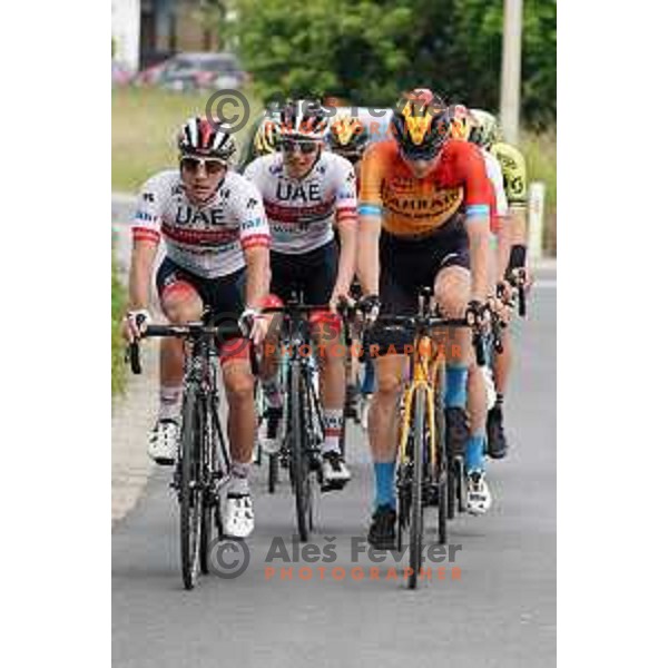 Jan Polanc, Tadej Pogacar and Matej Mohoric during World Cycling day practice ride in Slovenia on June 3, 2020