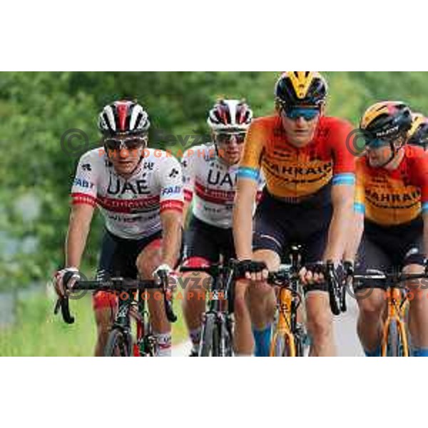 Jan Polanc and Matej Mohoric during World Cycling day practice ride in Slovenia on June 3, 2020