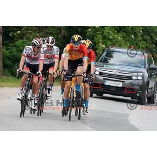 Jan Polanc and Matej Mohoric during World Cycling day practice ride in Slovenia on June 3, 2020