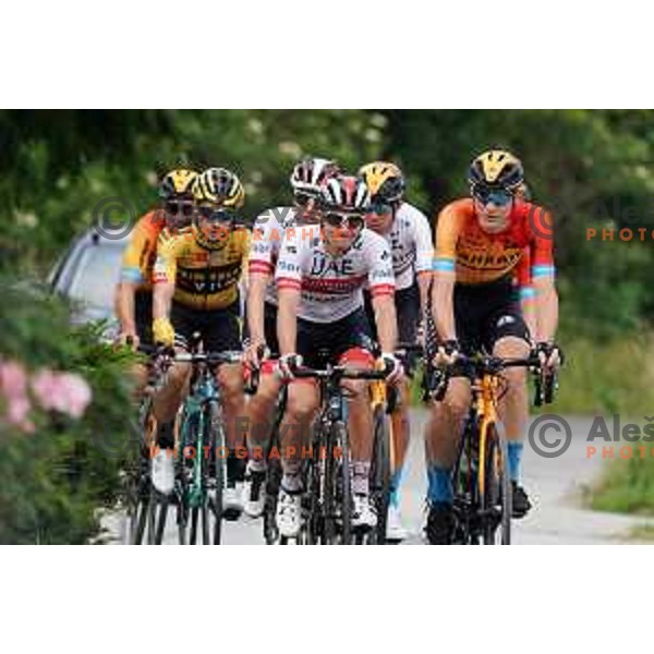 Jan Polanc and Matej Mohoric during World Cycling day practice ride in Slovenia on June 3, 2020