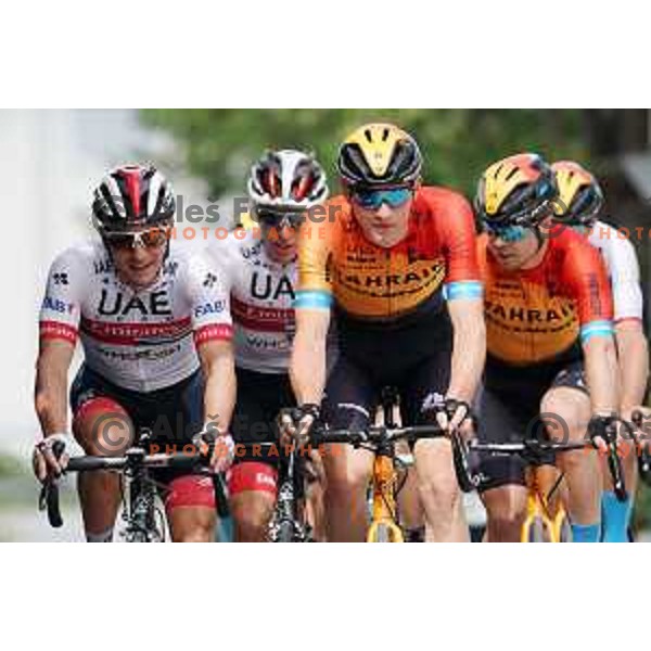 Jan Polanc and Matej Mohoric during World Cycling day practice ride in Slovenia on June 3, 2020