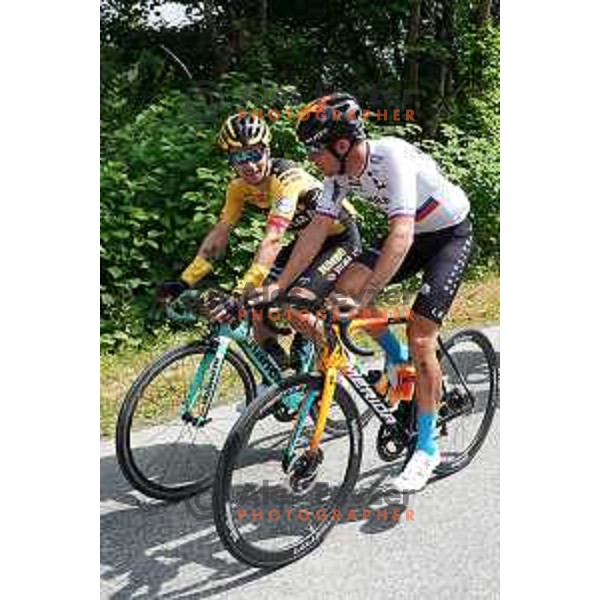 Primoz Roglic and Domen Novak during World Cycling day practice ride in Slovenia on June 3, 2020