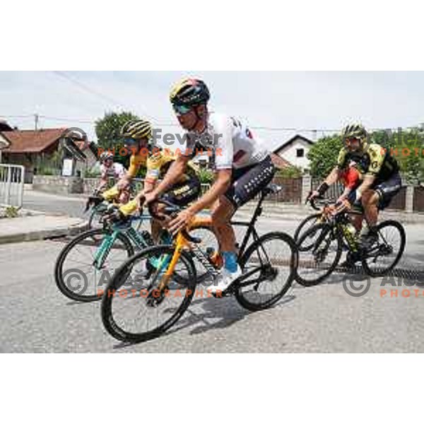 Primoz Roglic, Domen Novak and Luka Mezgec during World Cycling day practice ride in Slovenia on June 3, 2020