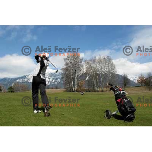 Playing par 5, hole nr.7 during opening day of play in season 2008 at Lakes Golf Course at Bled (Slovenia) on 14.3.2008. Photo by Ales Fevzer 