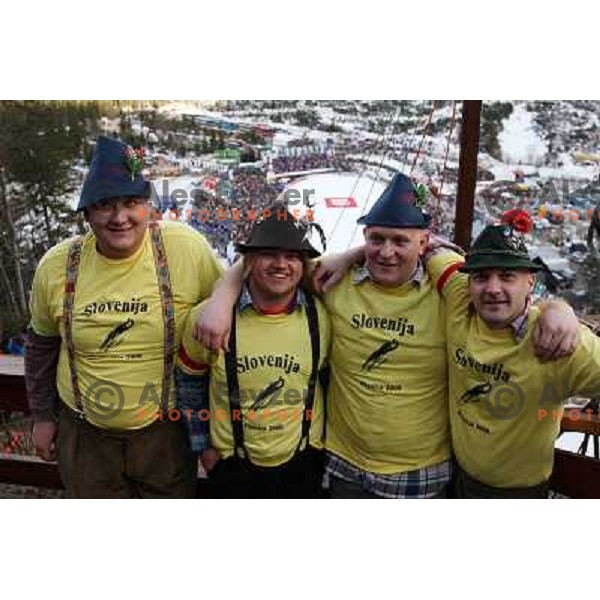 Planica fans at e.on Ruhrgas FIS World Cup Ski jumping competition on 215 meters Flying Hill in Planica (Slovenia) on 14.3.2008. Photo by Ales Fevzer 