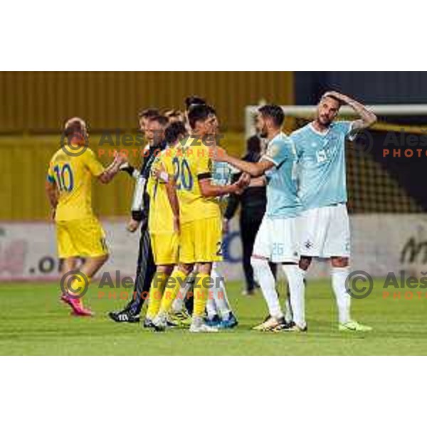 Sven Sostaric Karic, Aleksander Rajcevic, Amir Dervisevic during Prva Liga Telekom Slovenije 2019/2020 football match between Domzale and Maribor in Domzale, Slovenia on June 7 , 2020