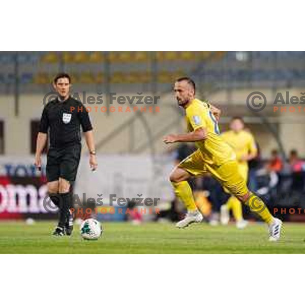 Predrag Sikimic in action during Prva Liga Telekom Slovenije 2019/2020 football match between Domzale and Maribor in Domzale, Slovenia on June 7 , 2020