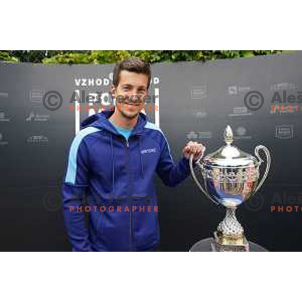 Aljaz Bedene at inaugural Mima Cup tennis match between best Slovenian players in RCU, Lukovica, Slovenia on June 8 , 2020