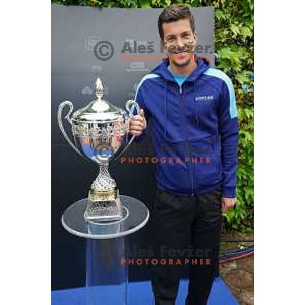 Aljaz Bedene at inaugural Mima Cup tennis match between best Slovenian players in RCU, Lukovica, Slovenia on June 8 , 2020