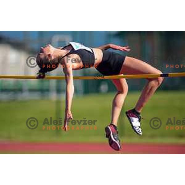 Lia Apostolovski competes at athletics meeting in Slovenska Bistrica, Slovenia on June 13 , 2020